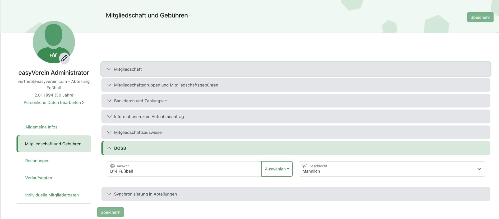 Screenshot DOSB