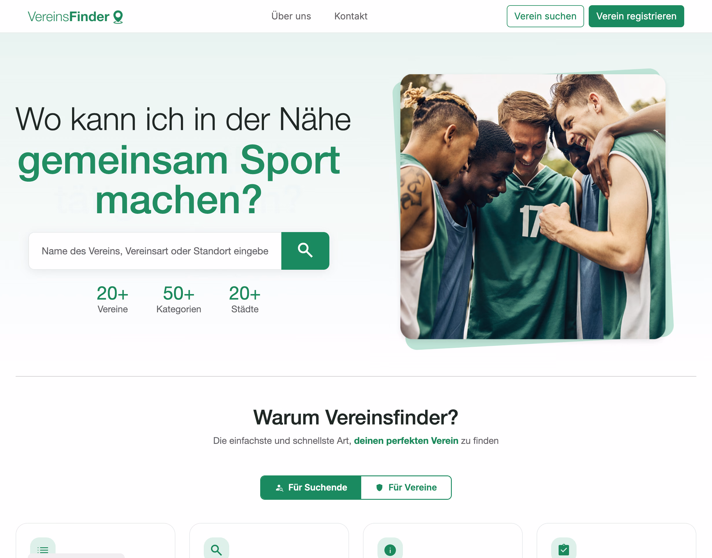 Screenshot Vereinsfinder